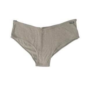 New‎ PINK Victoria's Secret Cheekster Ribbed Gray Cotton Panties -Large